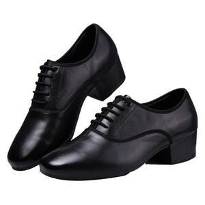 DanceandSway KCDANCE Black Leatherette 4cm Heel Ballroom Dance Shoes Women 8.5
